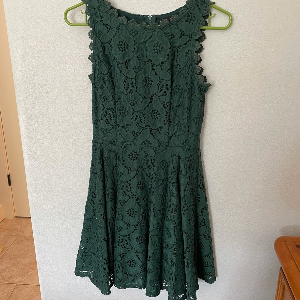 City Studio Green Lace Mini Dress